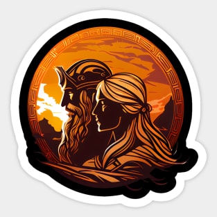 United strength: The Viking lovers look beautiful Sticker